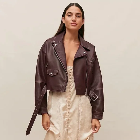 Avec Les Filles Jackets Coats Avec Les Filles Cropped Faux